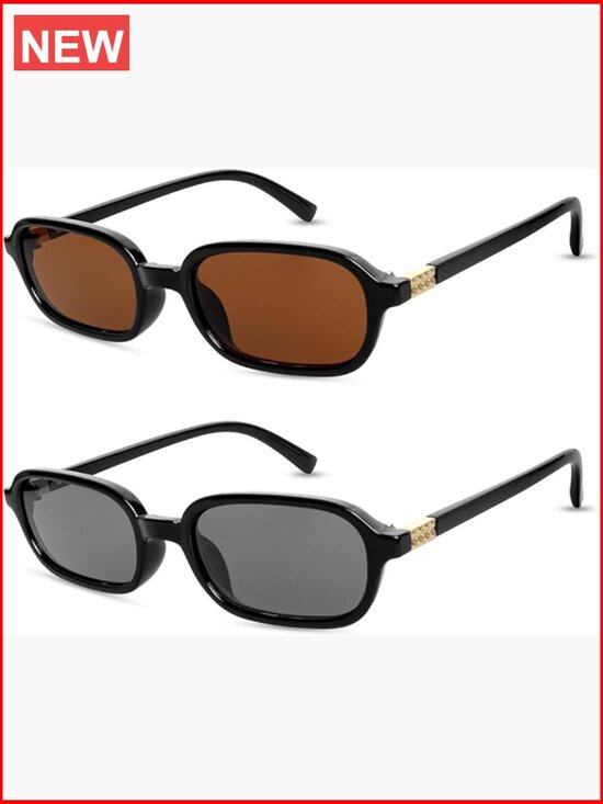 Accessories - Retro 90s Sunglasses Small Rectangular Frame Lightweight Fashion